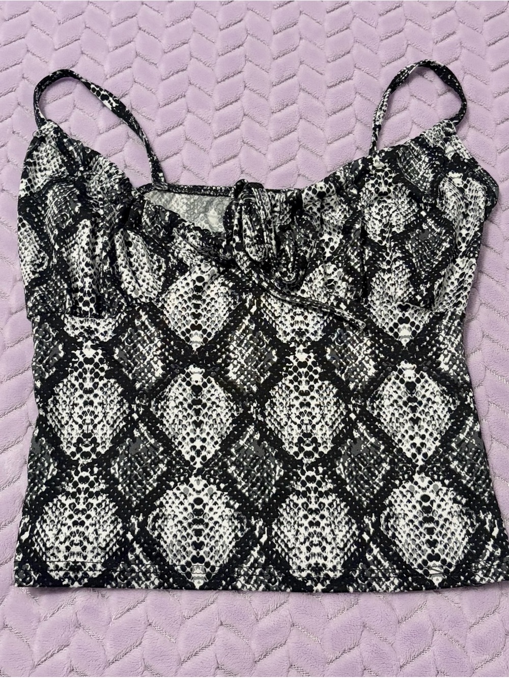 Olivia Rae Black & White Snake-Print Cami